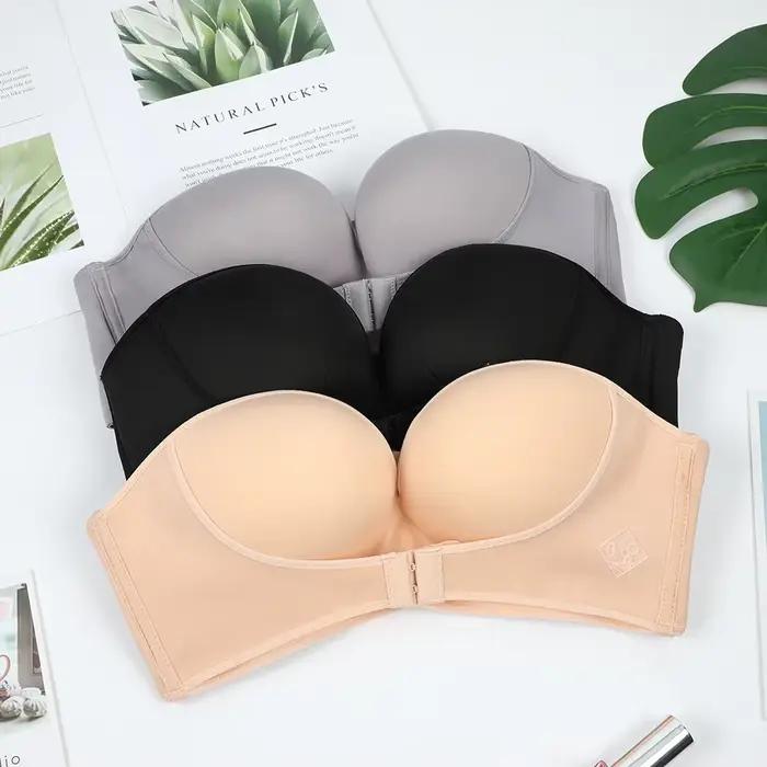 Fermeture avant Sexy soutien-gorge sans bretelles femmes Invisible Push Up soutien-gorge sous-vêtements Lingerie pour femme brassière dénoyautée Bralette sans couture