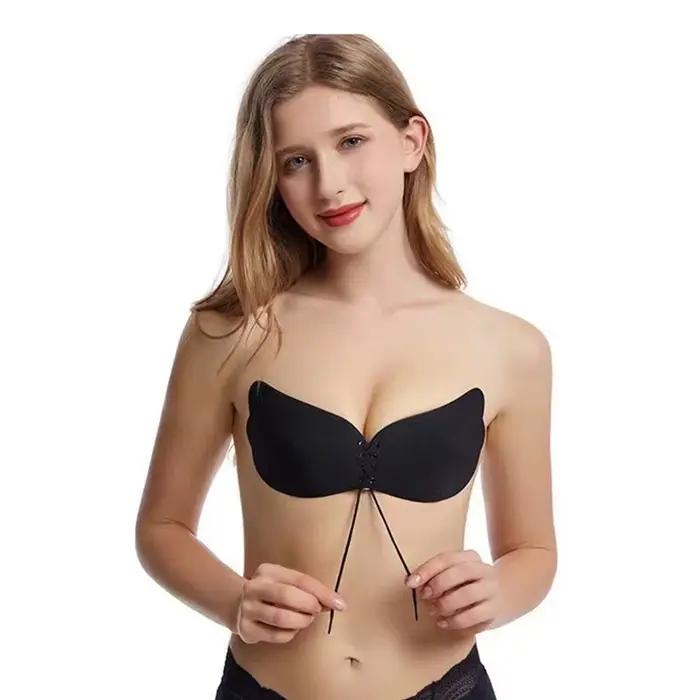 Neviditeľná silikónová podprsenka, samolepiaca, bez ramienok, push-up