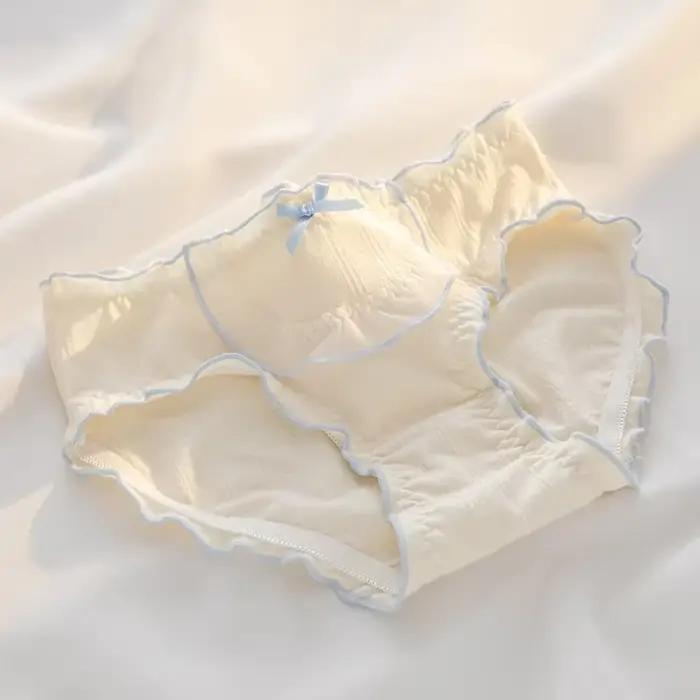 5 pièces culottes en coton pour femmes taille moyenne culotte douce antibactérienne entrejambe pur sous-vêtements respirants femmes a-type bébé coton pa