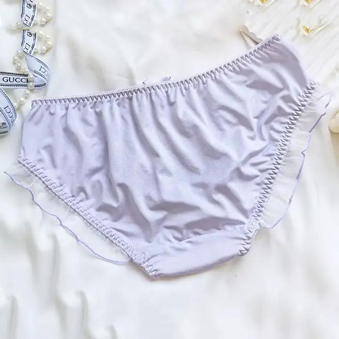 Lolita mignon belle culotte douce lait soie femmes respirant élasticité à volants sous-vêtements princesse Style lisse doux Breifs
