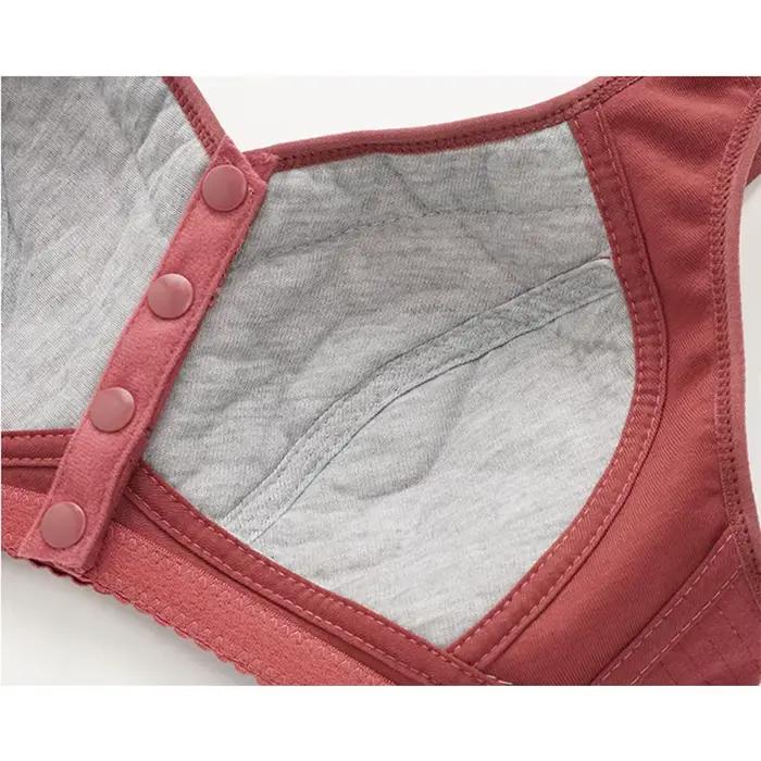 Soutien-gorge Push-Up confortable en coton pour femme, sous-vêtement sans armature, avec fermeture frontale, lingerie féminine, grand buste 50BC