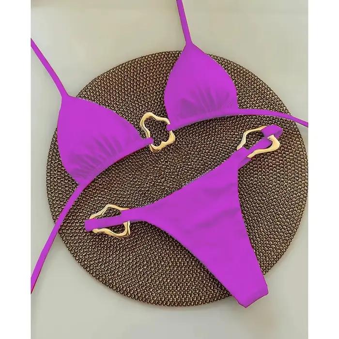 Nové sexy bikiny v jednofarebnom prevedení so šnurovaním a rozparkom
