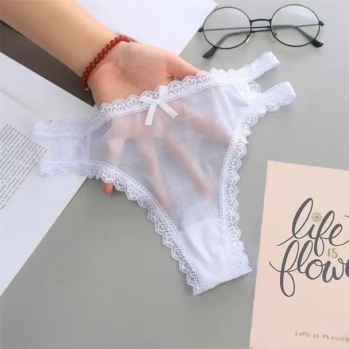 Culotte fine d'été Sexy ajourée en dentelle pour femmes, sous-vêtements sans couture, taille basse, Lingerie, string, respirant, confortable, slip pour dames