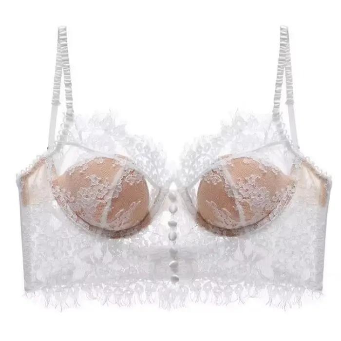Soutien-gorge minimiseur pour femmes à forte poitrine, effet amincissant, bralette fine en dentelle avec maintien latéral anti-affaissement, camisole sexy étendue