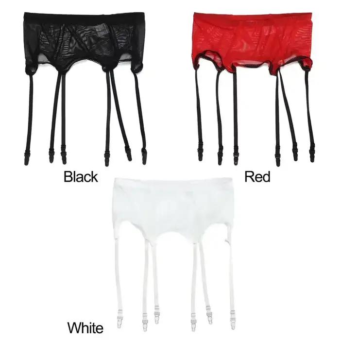 Discothèque taille haute dentelle maille Sexy Lingerie porte-jarretelles sous-vêtements boucle réglable élastique