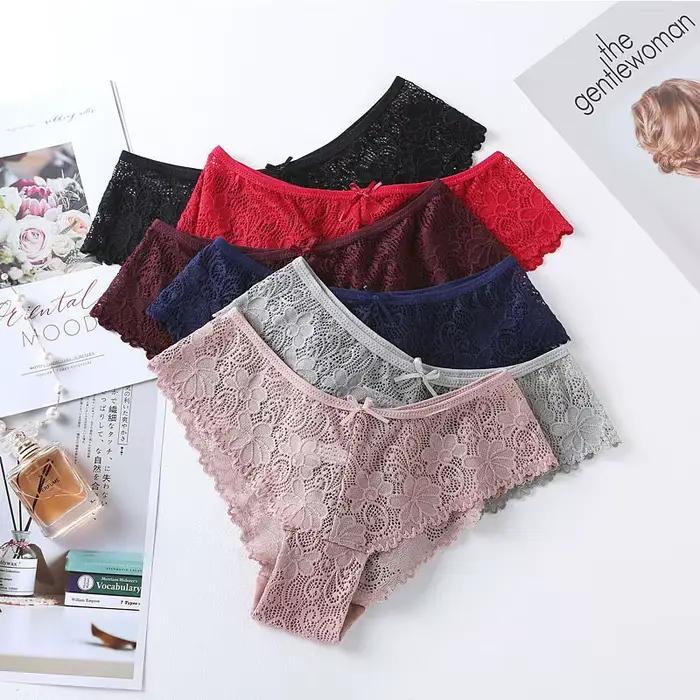 BANNIROU – culotte en dentelle pour femme, 1 pièce, Sexy, taille basse, respirante, ajourée, transparente, sous-vêtements, offre spéciale