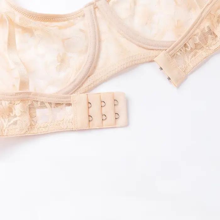 Podprsenka pre ženy veľká veľkosť čipka sieťka BH vrchná časť s kosticami výšivka priesvitná spodná bielizeň Sexy