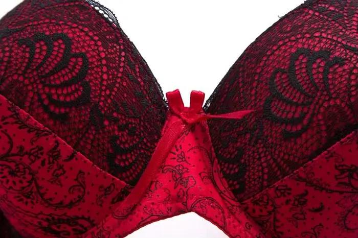 Sexy čipkovaný push-up podprsenkový set pre veľké veľkosti (70