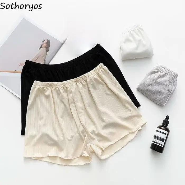 Short de pyjama uni pour femmes, vêtements de nuit doux, respirant, taille élastique, mode coréenne, nouvelle collection, été