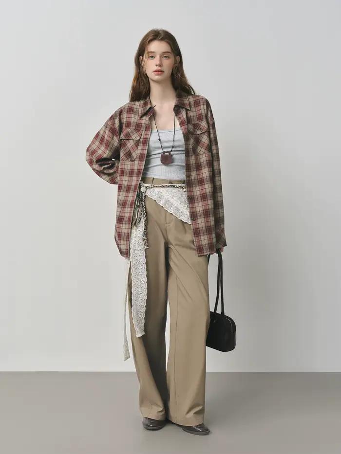 Pantalons khaki vintage pour femmes style décontracté et élégant automne hiver confortable et facile à entretenir