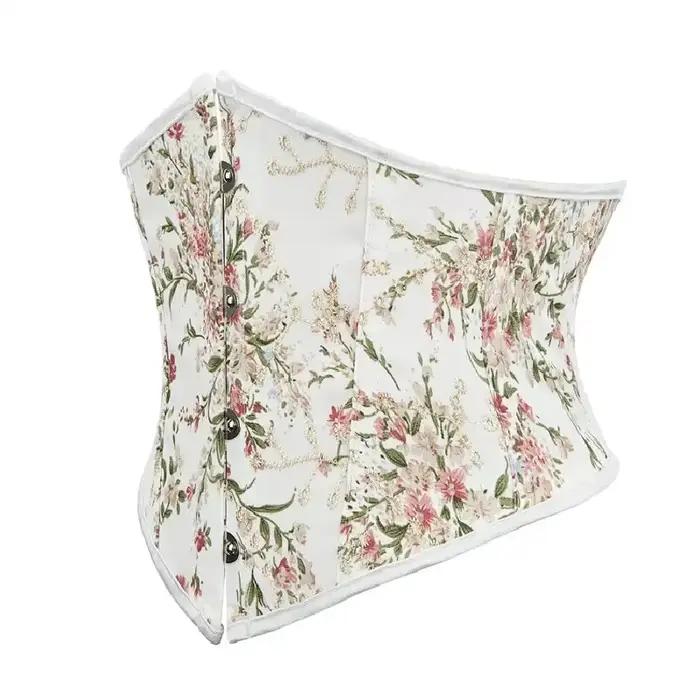 Corset sous-vêtement sexy pour femme, bustier amincissant à la taille, à lacets floraux, ceinture corselet