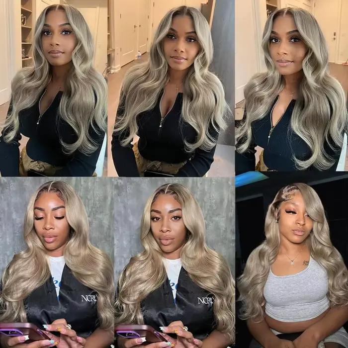 Parochne Lace Front 13x4 Ombré Blond s Farebnými Korienkami pre Ženy