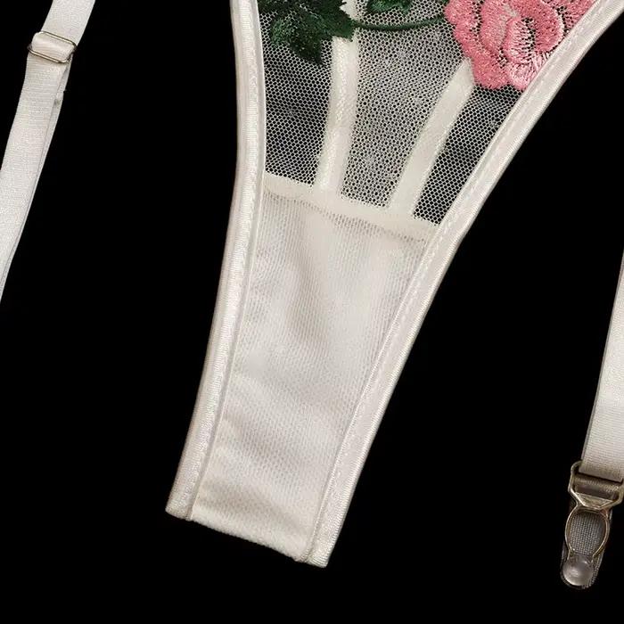 Tenues de lingerie brodées classiques, sous-vêtements sexy en dentelle, ensemble de soutien-gorge et string, non censuré, trois points, PerConsider7.0