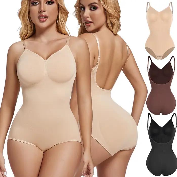 Body dos bas pour femmes, vêtement modelant, entrejambe ouvert, contrôle du ventre, Push Up, Corset, débardeur, sous-vêtements dos nu