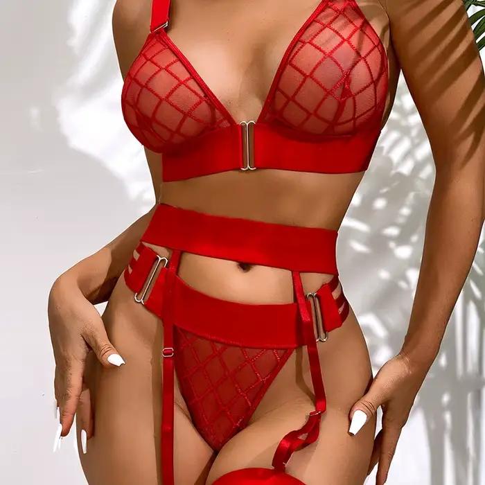 Toucheart ensemble de Lingerie Sexy sous-vêtements pour femmes voir à travers les ensembles de soutien-gorge ensemble Femme vêtements Lingerieset Dames culottes et soutien-gorge