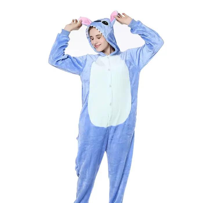 Lilo point Cosplay femmes Costumes combinaison Kigurumi pyjamas point mignon enfant vêtements de nuit à capuche Halloween adultes vêtements