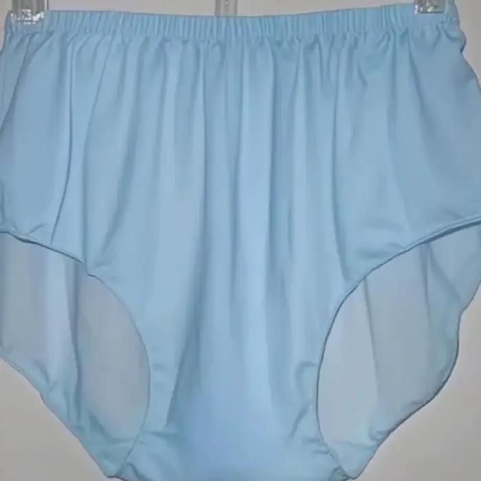 Culottes en satin glacé bleu ciel sexy, lingerie taille plus, sous-vêtements féminins