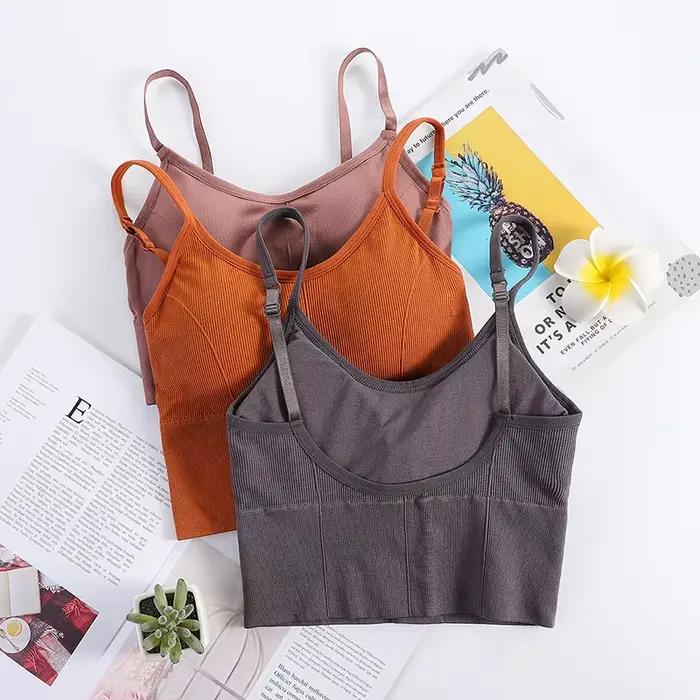 Soutien-gorge push-up rembourré sans couture pour femme, brassière de sport sexy, type U, dos nu, gymnastique, course à pied, fitness