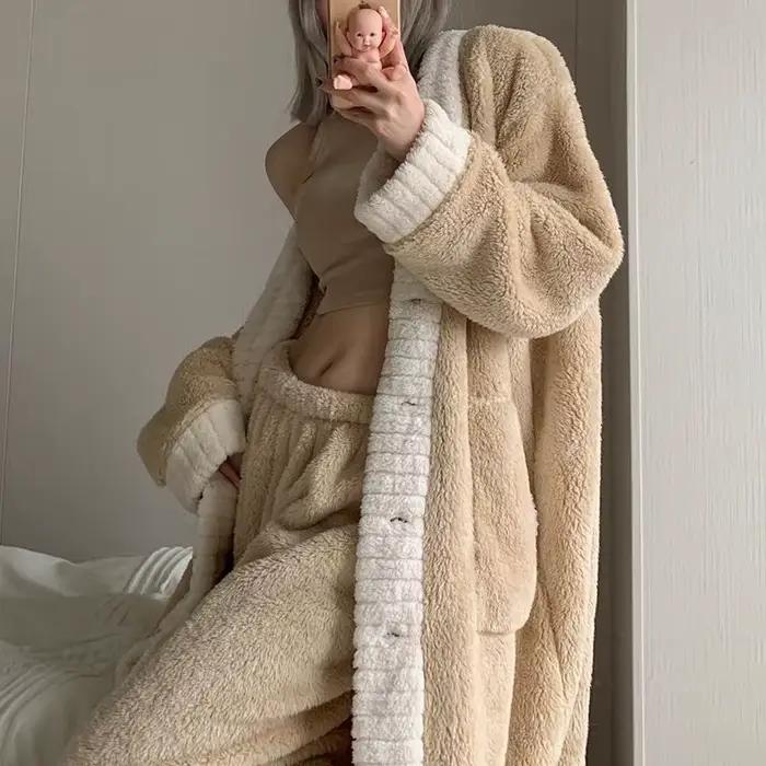 Dámske koralové flísové pyžamo