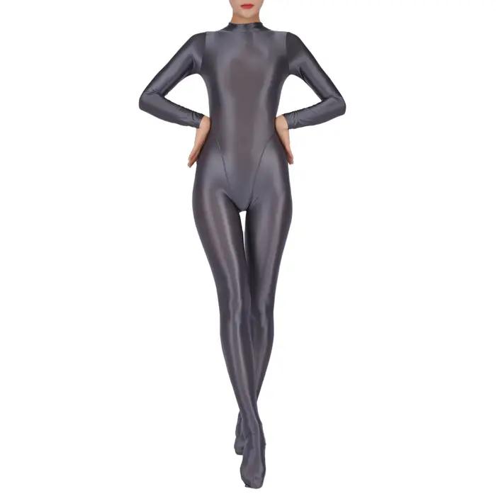 Combinaison complète pour femmes, collants de sport, de gymnastique, de Yoga, à manches longues, une pièce, couleur unie, vêtements de sport en forme de corps