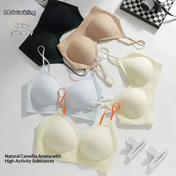 Soutien-gorge sans couture à maintien doux pour femmes, ultra-fin, push-up pour petites poitrines, confortable et respirant, soutien-gorge invisible à fines bretelles