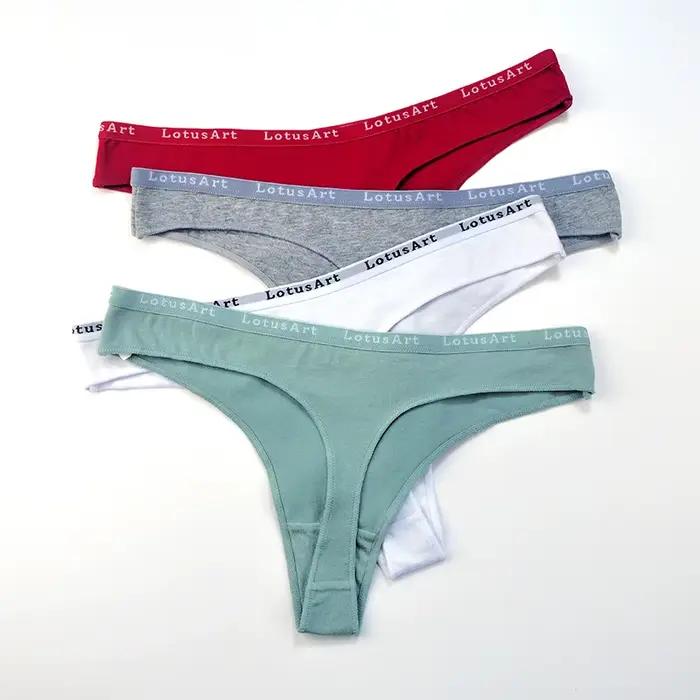 Coton Culotte Femmes Strings Sexy G-string Femme Slip Taille Basse T-back Sous-Vêtements Confort Culotte Filles Dames Lingerie M-XL