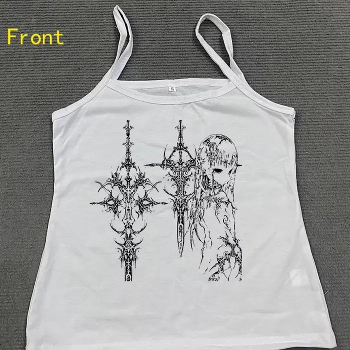 Y2k Štýl Estetický Mäkký Sexy Tielko pre Ženy Bez Rukávov Neformálne Karikatúra Potlač Tank Top Harajuku Všetko