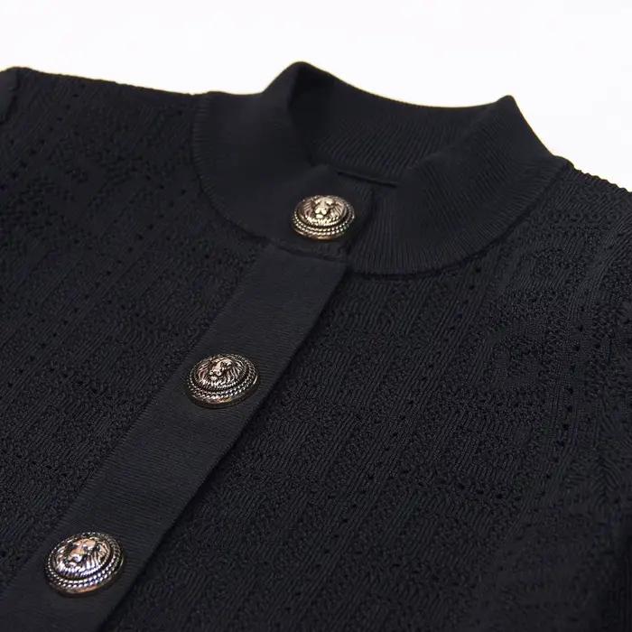 Dámsky elastický cardigan s okrúhlym výstrihom