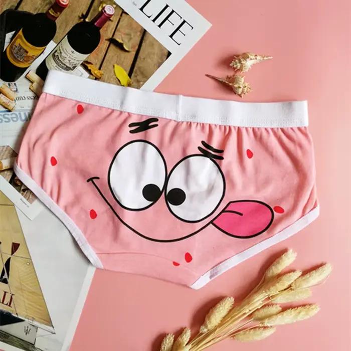 Drôle rose mignon dessin animé slips filles culottes Premium coton sous-vêtement drôle Sexy imprimé sous-vêtements en coton pour les femmes femmes
