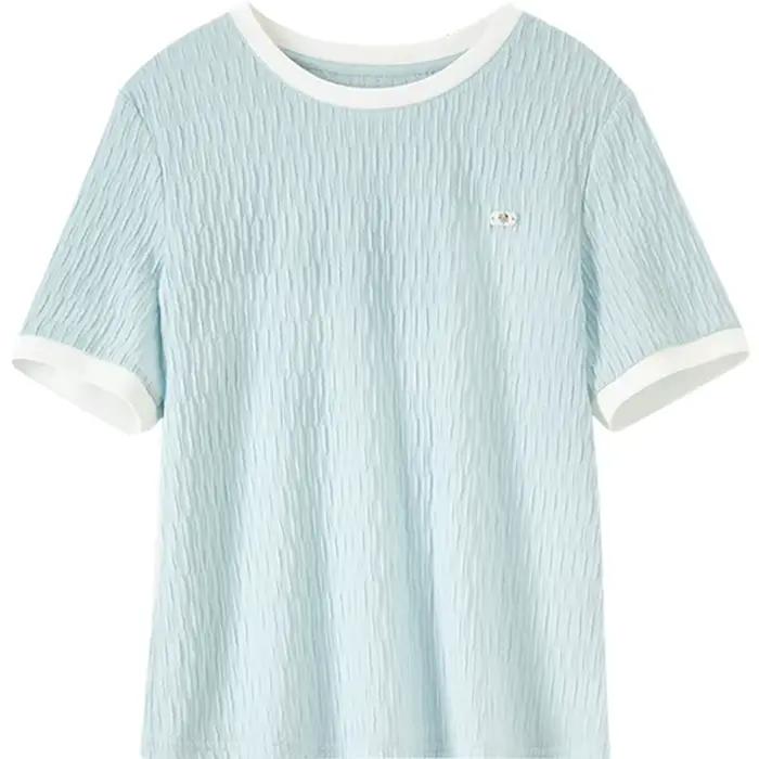 T-shirt Sentubila en polyester et élasthanne pour femmes, style décontracté et élégant, parfait pour l'été et toutes occasions spéciales