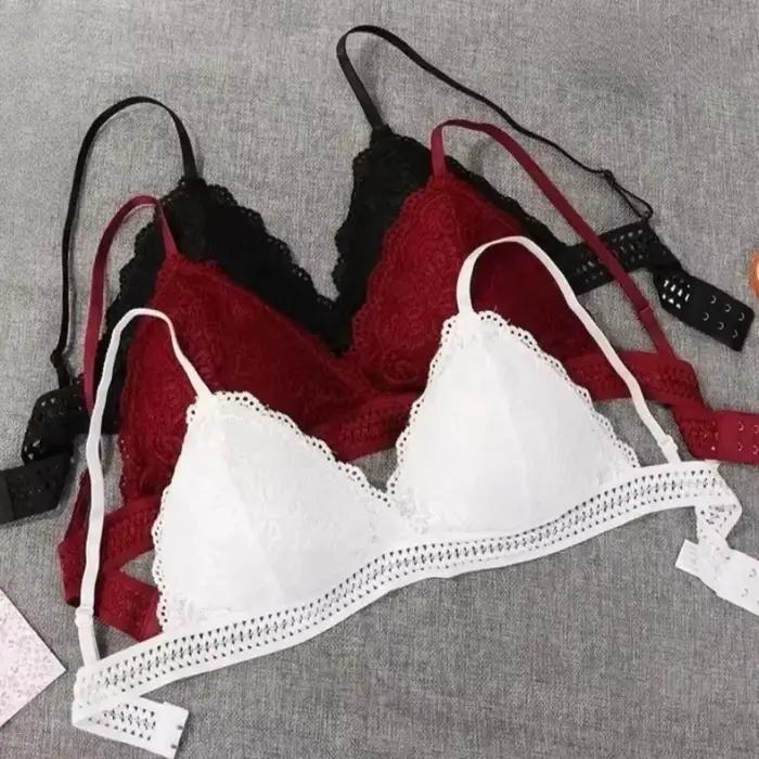Soutien-gorge français sexy en coton et polyester avec dentelle pour femmes aux poitrines petites ou plates occasions spéciales