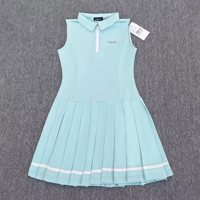 Robe de golf sans manches pour fille junior style sportif polyester antibactérienne pour printemps été occasions spéciales