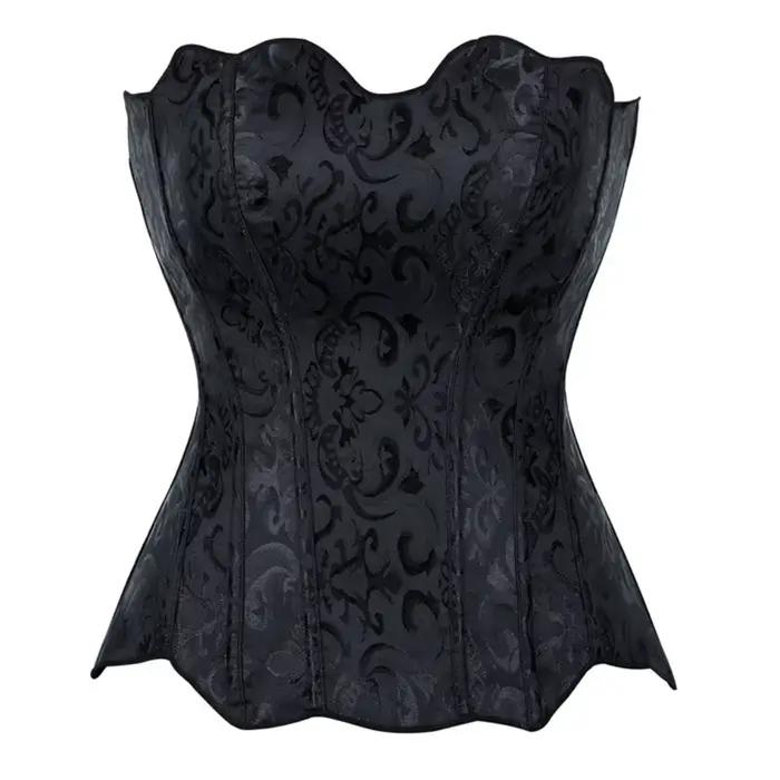 Corset et bustier victorien vintage pour femme, en jacquard, avec baleines en plastique, corselet