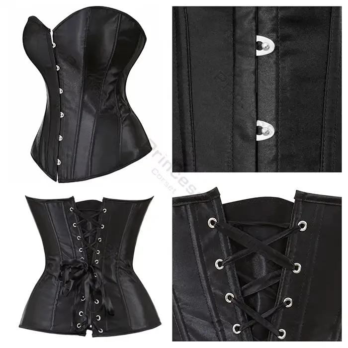 Sexi korzetový bustier so šnurovaním pre ženy ružový viktoriánsky top Korzet veľkej veľkosti Vintage Saténový