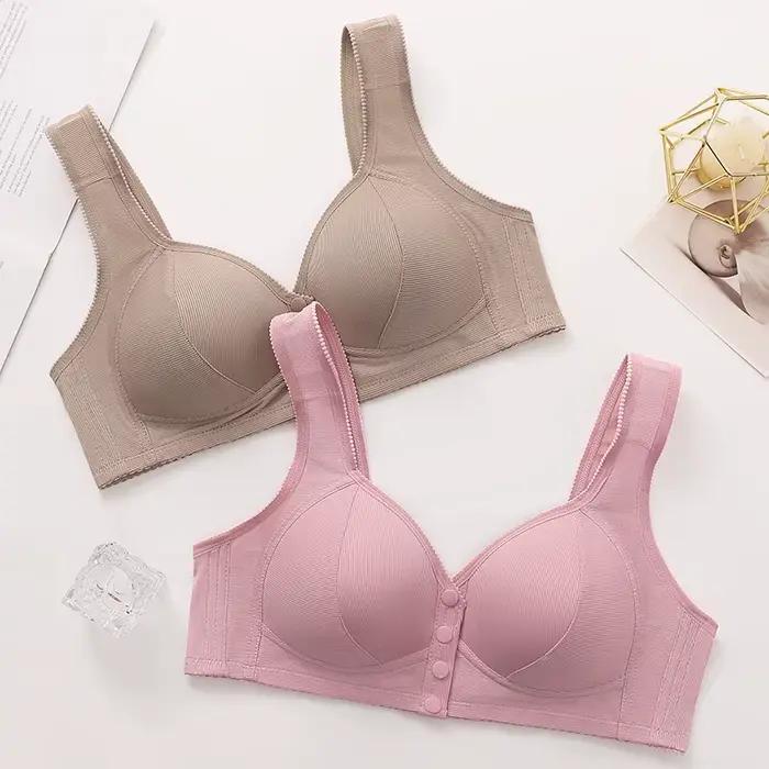 Soutien-gorge à fermeture frontale sans fil pour femmes d'âge moyen et âgées, confortable, Anti-affaissement, grande taille, tissu en Nylon respirant