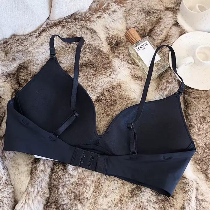 Soutien-gorge Only A en coton fin pour femme, blanc et noir pur, vêtements de nuit confortables et sexy, bralette sans fil à la mode