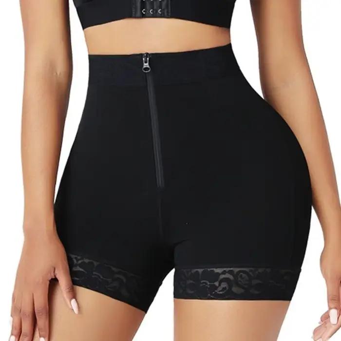 Culotte gainante taille haute post-partum sans couture, contrôle du ventre, rehausseur de fesses, fermeture éclair frontale, amincissante, pour une silhouette sablier