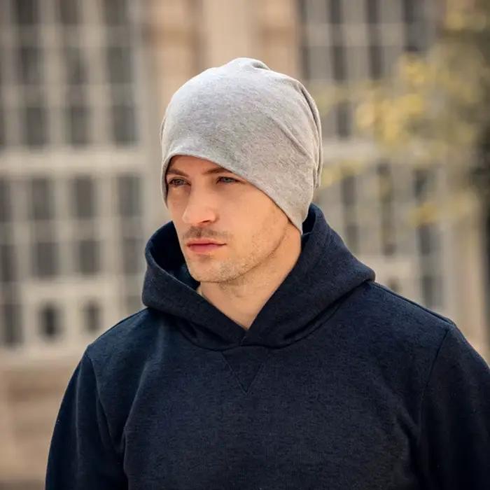 Nový jednofarebný voľný slouchy klobúk pre mužov jeseň jar Hip Hop mäkký teplý ušný SKU