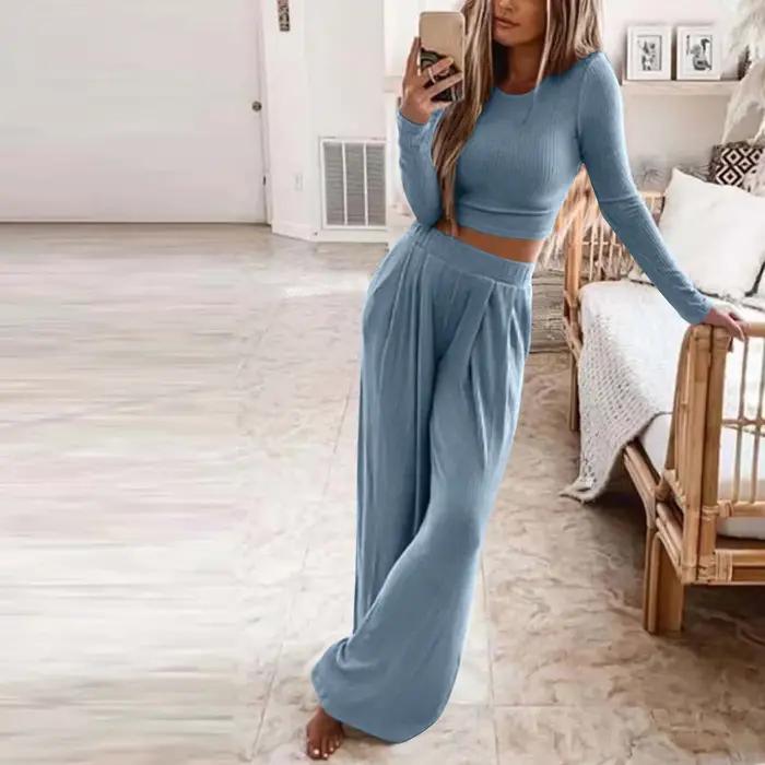 Jesenno-zimné nočné oblečenie pyžamá pre ženy dlhý rukáv + dlhé nohavice športová súprava Pijama pre