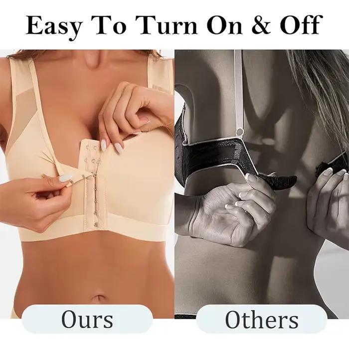 Soutien-gorge correcteur de posture à fermeture avant pour femme, effet push-up, dos croisé, antichoc, soutien sportif, type gilet de fitness