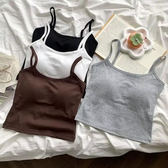 Haut sans manches avec soutien-gorge intégré, doublure de soutien-gorge, soutien-gorge sans manches
