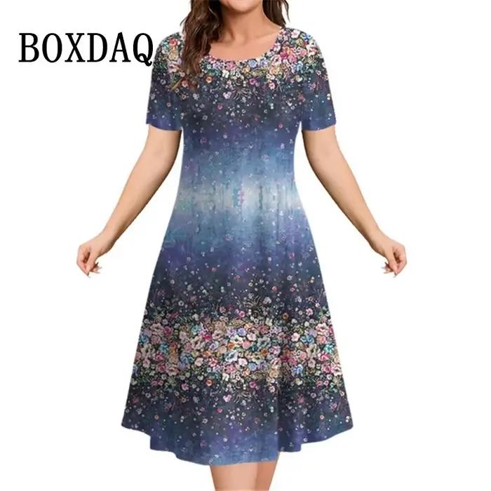 Vintage 3D kvetinové šaty pre ženy
