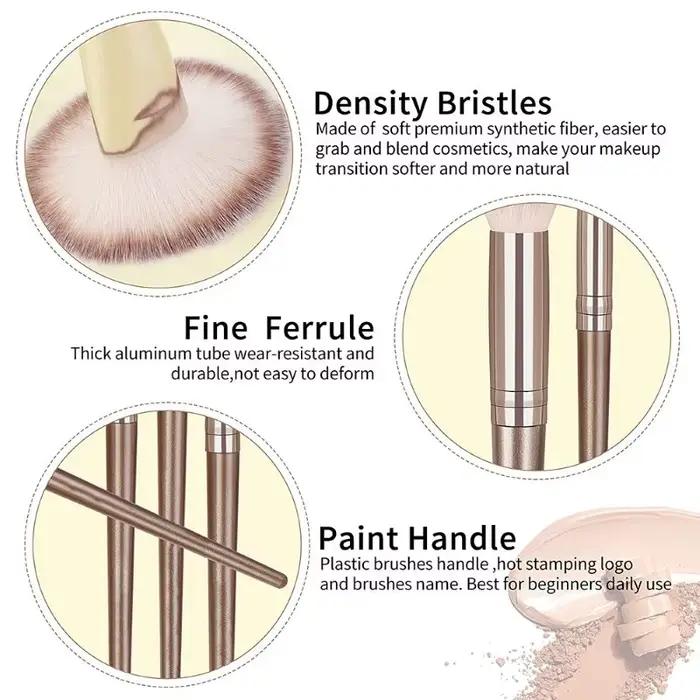 Profesionálna sada 3 až 20 jemných a nadýchaných kefiek na make-up na podkladovú bázu