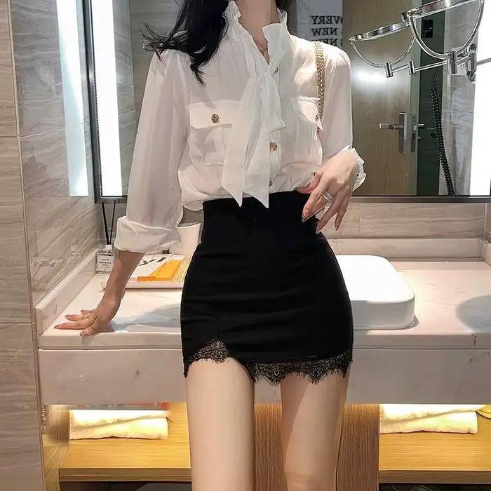 Jupes Patchwork Sexy pour Femmes, CoAdvantages, Jupe Femme Noire, Haute Qualité, Luxe, Élégant, Esthétique, Chaud, Modeste, Une Ligne, Nouveau