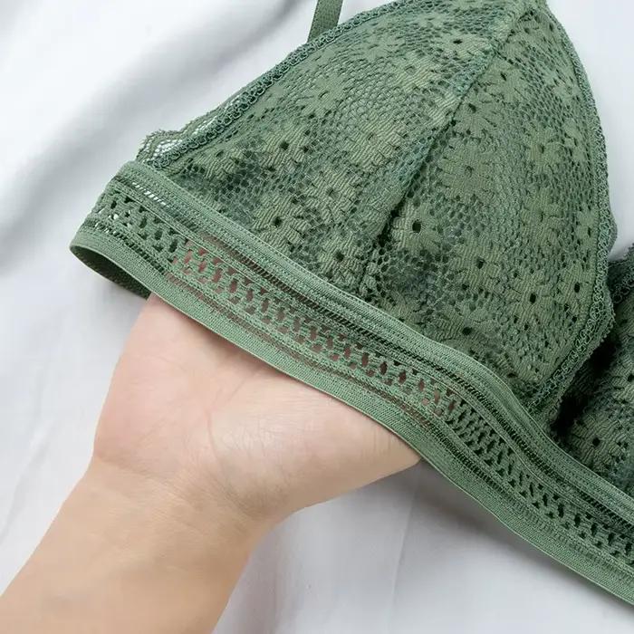 Soutiens-gorge push-up en dentelle florale pour femmes, soutien-gorge rembourré doux, lingerie sexy et tendance pour petites poitrines