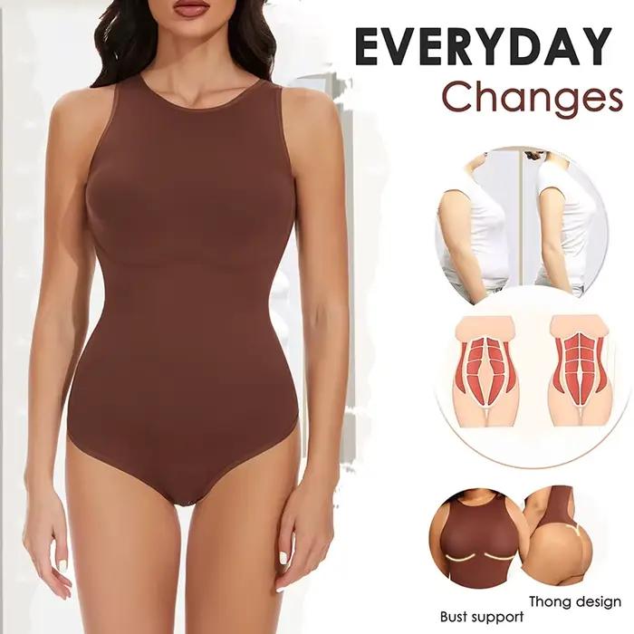 Tongs Body pour femmes contrôle du ventre Shapewear Racerback haut nouveau corps sculptant Shaper col haut combinaison salopette
