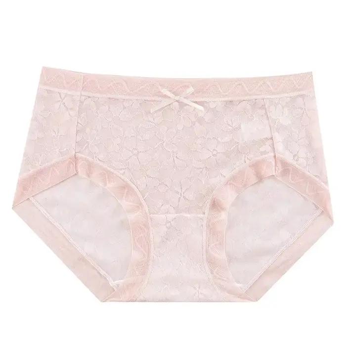 Culotte femme dentelle sexy pur désir taille moyenne dentelle super élastique respirant nu sans couture doux slips femme