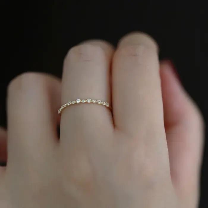 Geometrický prsteň z sterlingového striebra 925 s 14K pozlátením pre ženy