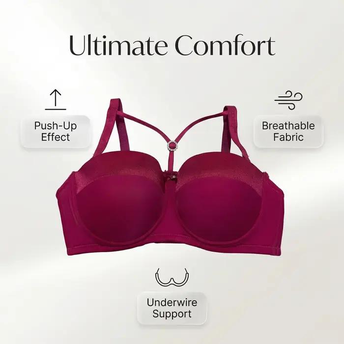 Soutien-gorge push-up confortable et respirant, bonnet C, avec armatures, lingerie sexy pour femme, soutien-gorge brodé.