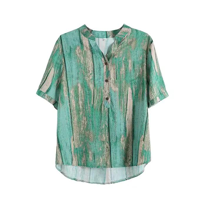 ZUO MAN RU-Dámske tričko s krátkym rukávom a výstrihom do V
